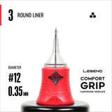 Legend Comfort Grip Cartridges - Round Liners - #12 (0.35mm) - 20/Box