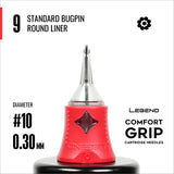 Legend Comfort Grip Cartridges - Standard Bugpin Round Liners - #10 (0.30mm) - 20/Box